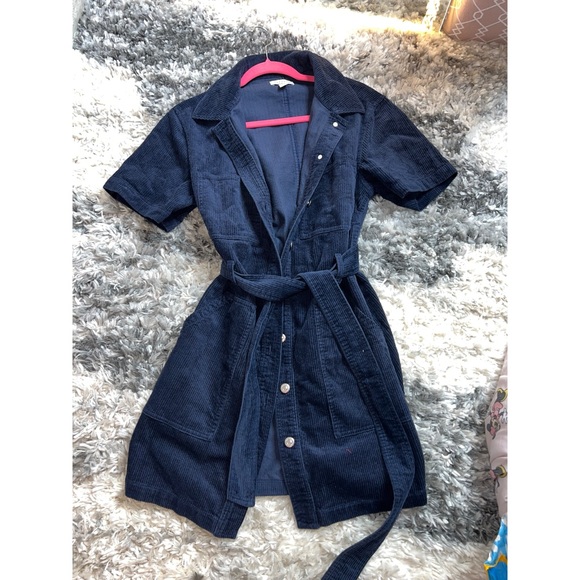 Topshop Dresses & Skirts - Topshop Corduroy Navy Blue Dress